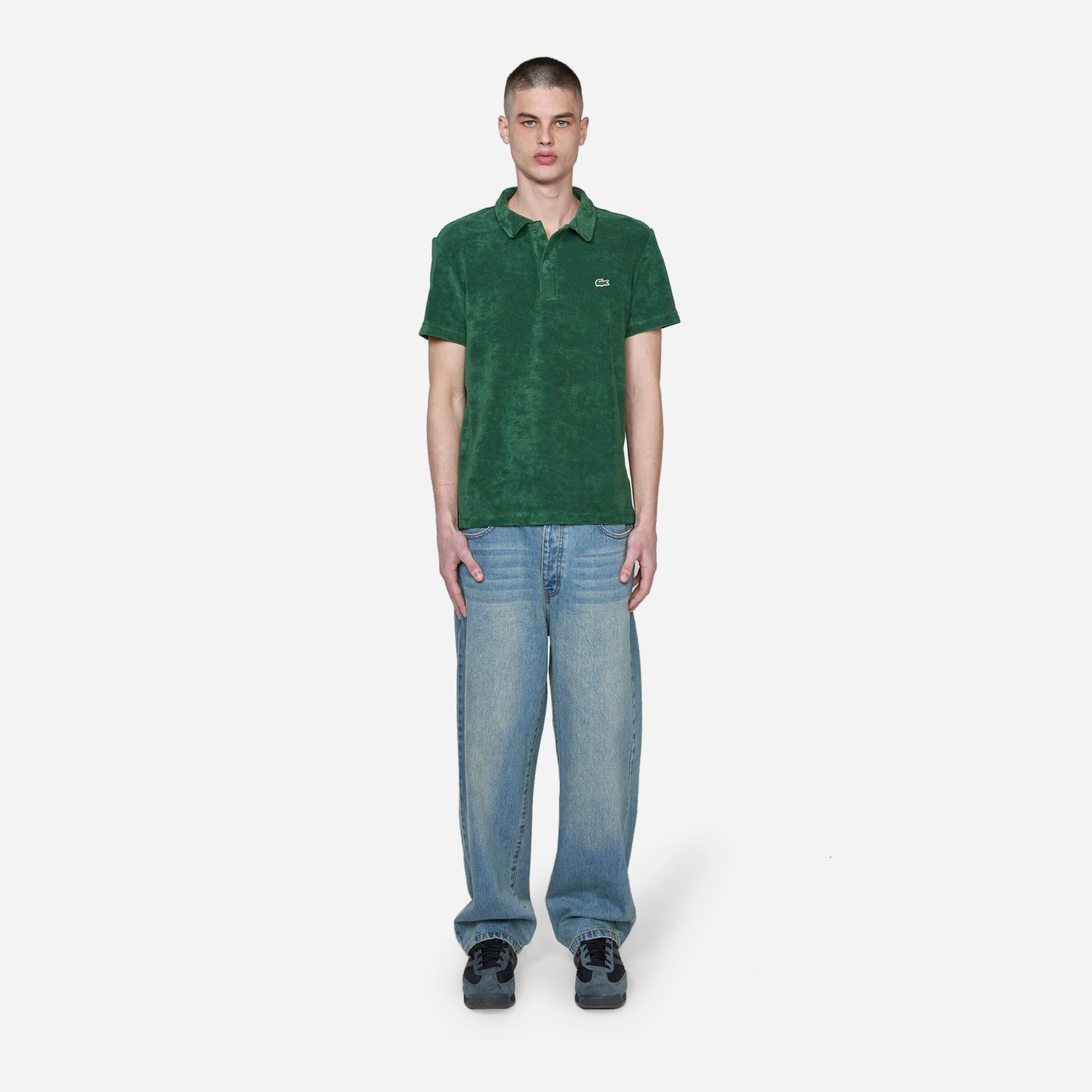 Terry Towelling Polo Green