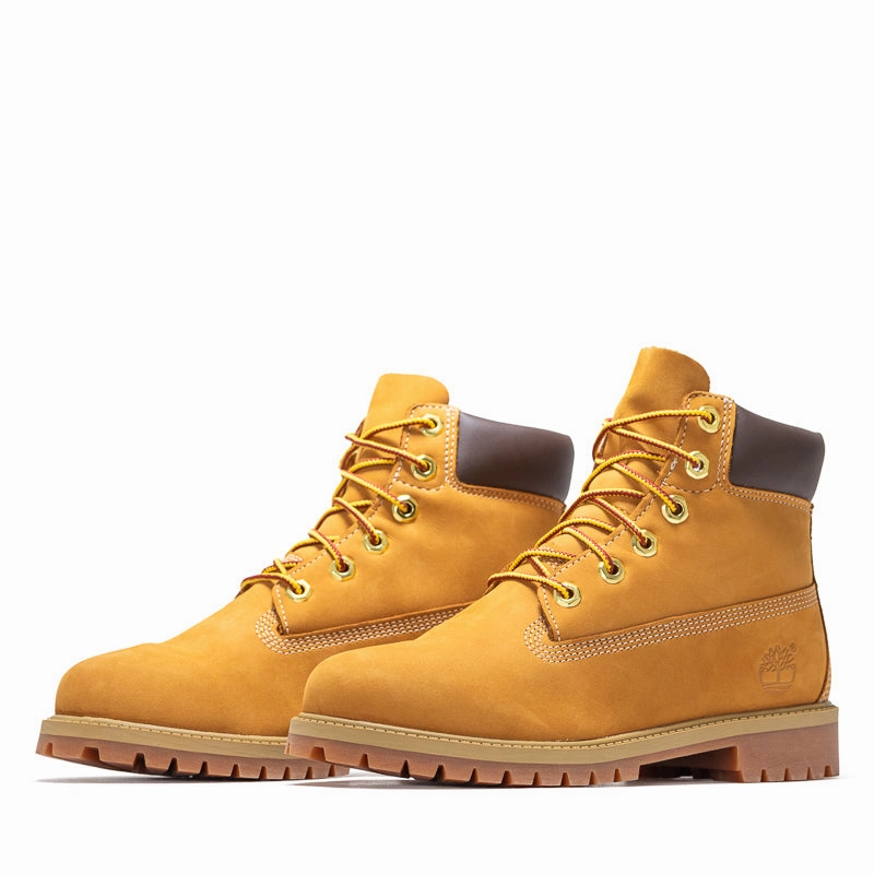 Timberland 6 Lace Up Waterproof Boot (GS) - Wheat