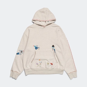 TOP SWT Knit Hoodie (MAGPIE) - Ecru