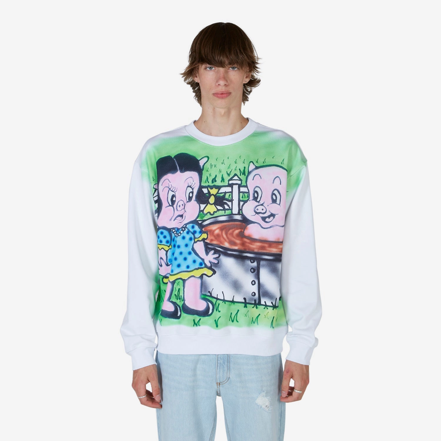 Unisex Ally Bo Printed Sweatshirt White