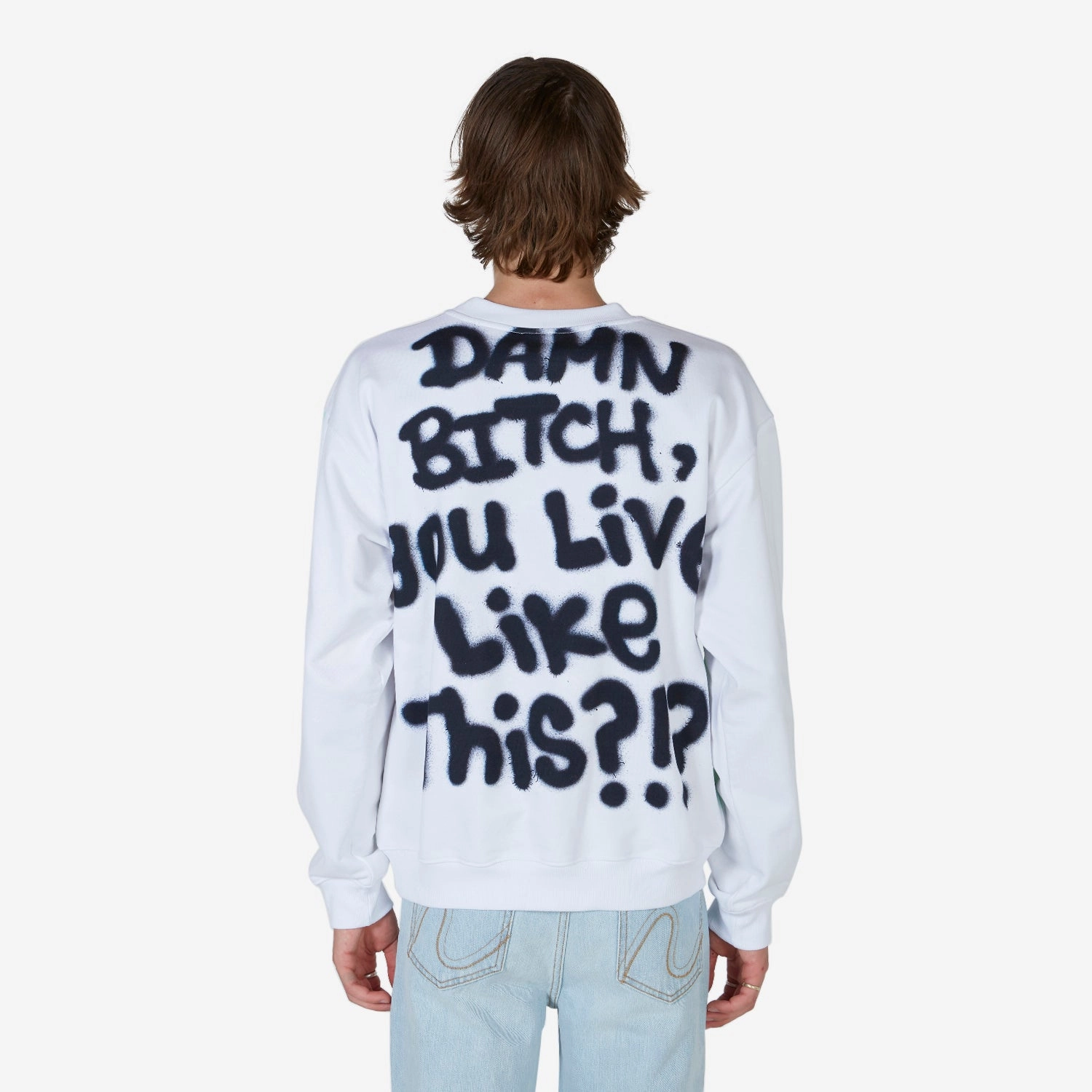 Unisex Ally Bo Printed Sweatshirt White