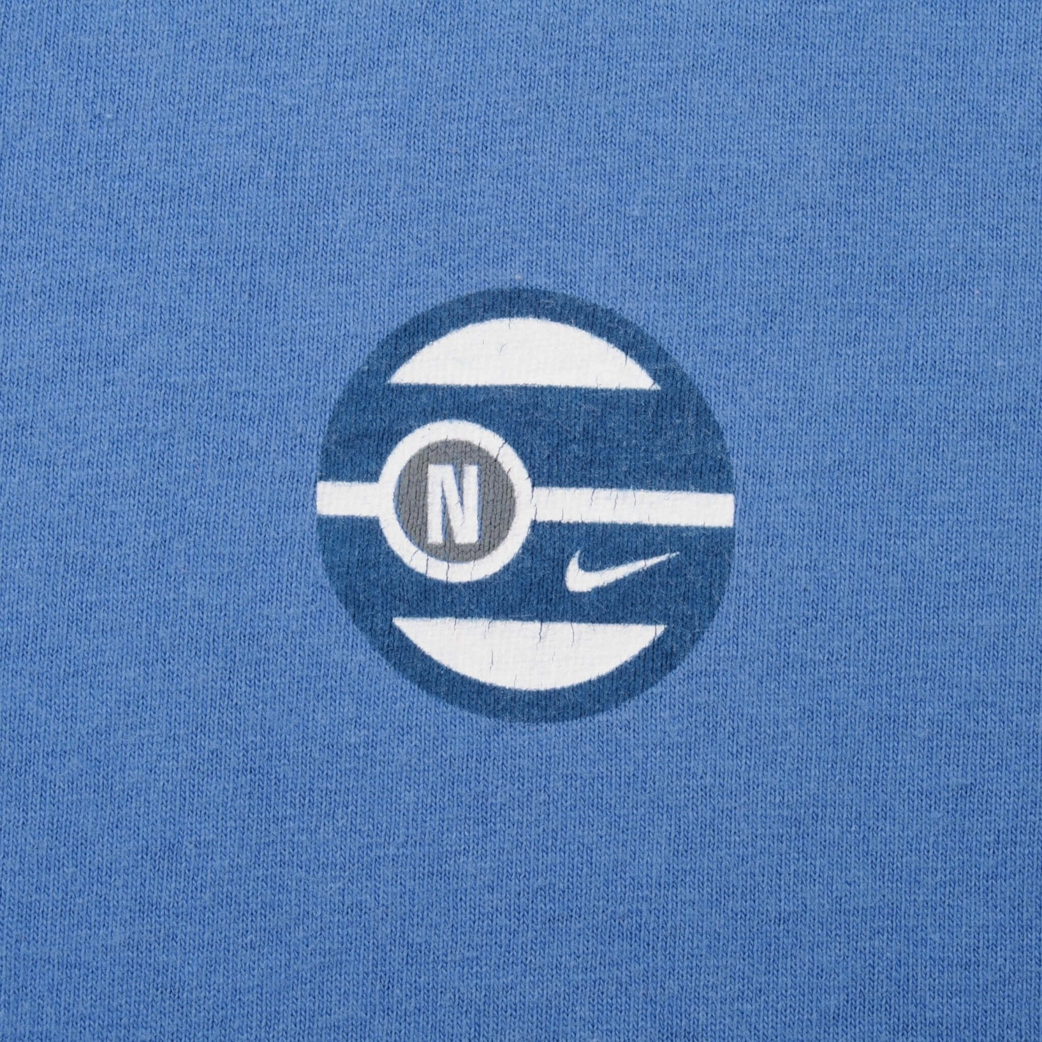 VINTAGE NIKE BACK PRINT BLUE TEE SHIRT 1990S SIZE MEDIUM