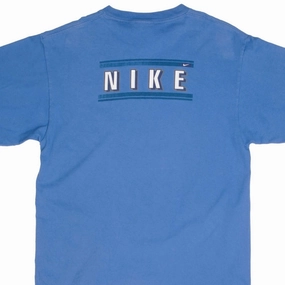VINTAGE NIKE BACK PRINT BLUE TEE SHIRT 1990S SIZE MEDIUM