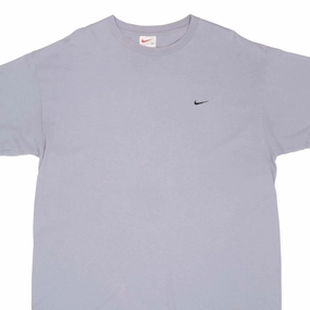 VINTAGE NIKE CLASSIC SWOOSH GREY BLUE TEE SHIRT 1990S SIZE XL MADE IN USA