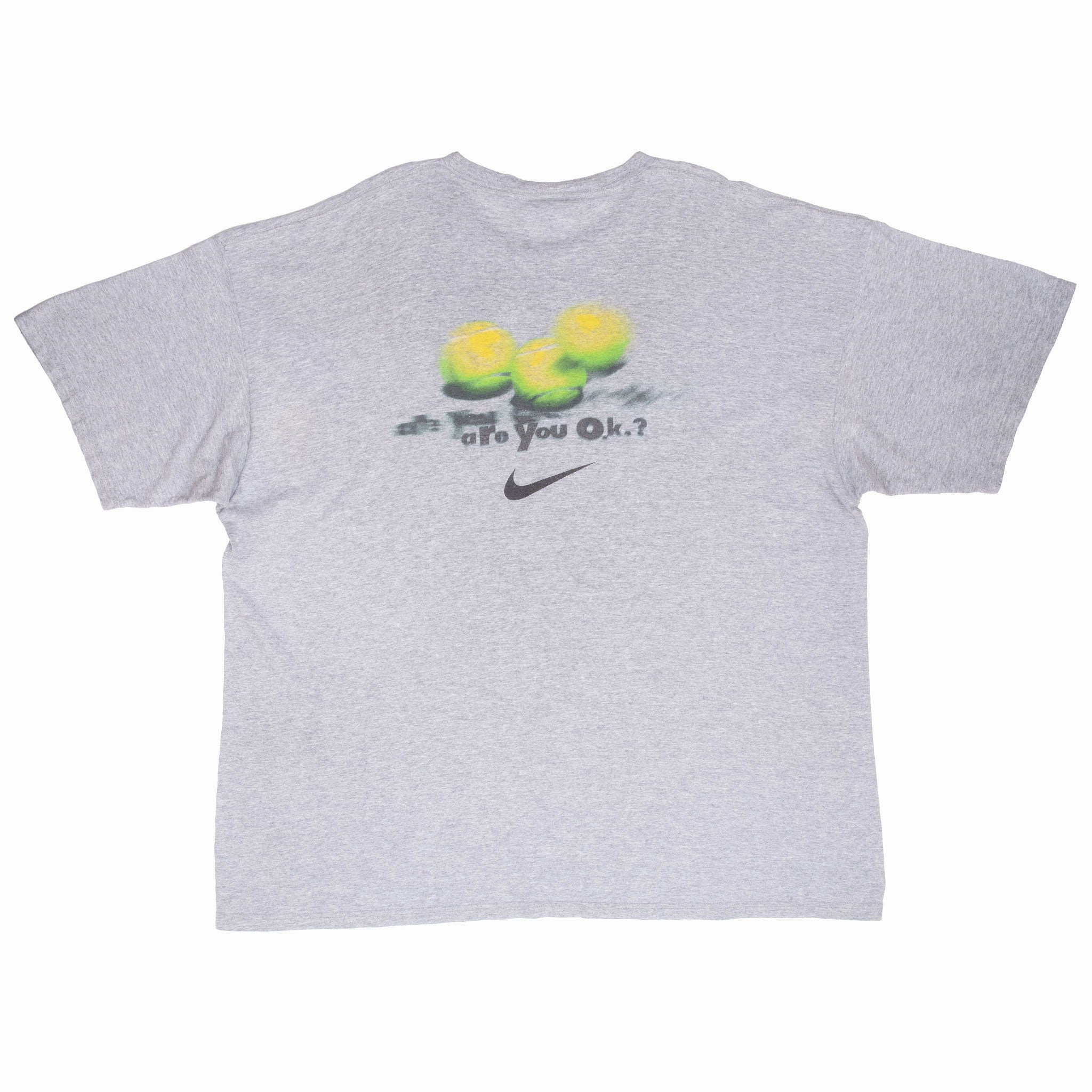 VINTAGE NIKE TENNIS BE QUICK OR BE HIT TEE SHIRT 1990S 2XL MADE IN USA