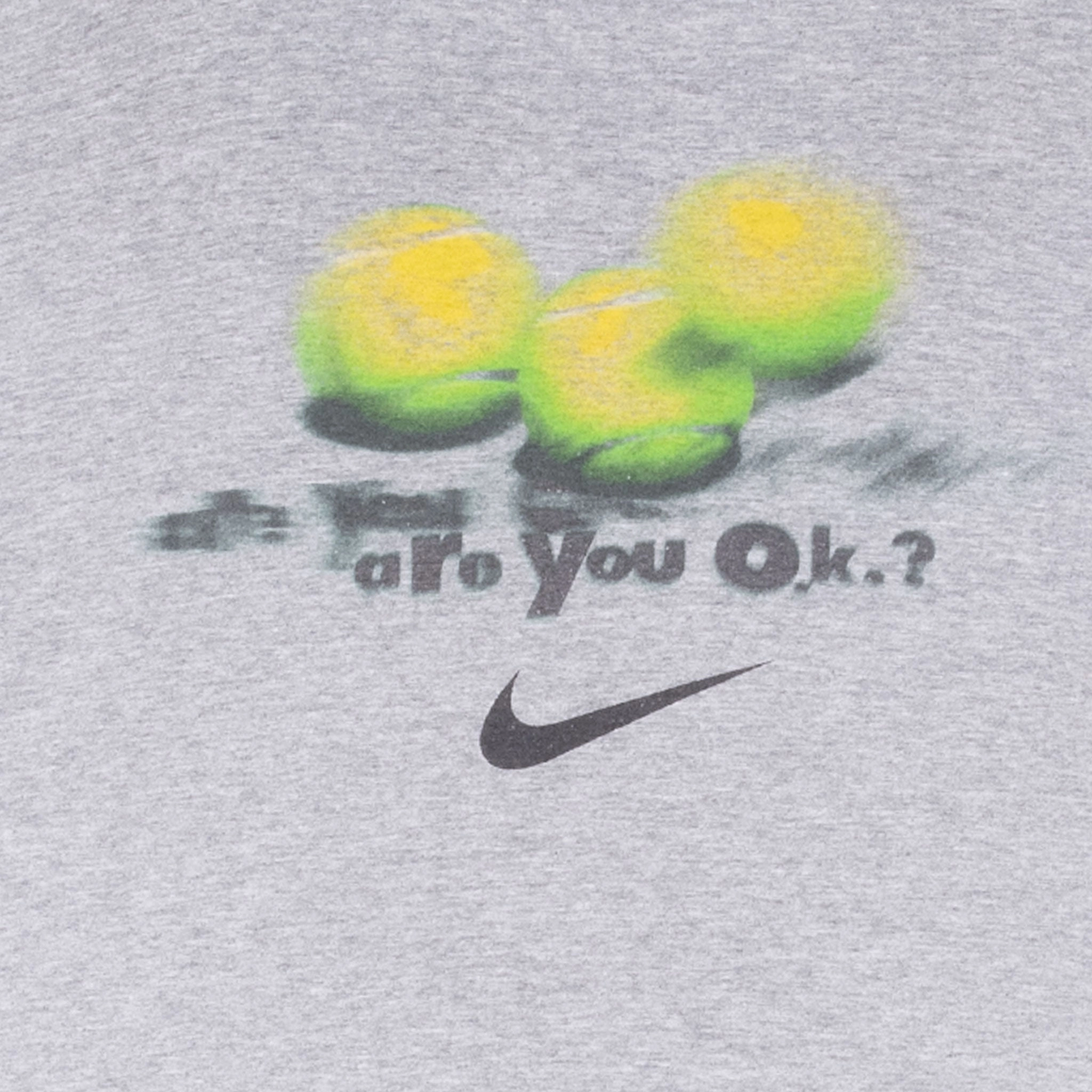 VINTAGE NIKE TENNIS BE QUICK OR BE HIT TEE SHIRT 1990S 2XL MADE IN USA