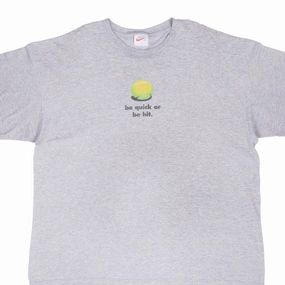 VINTAGE NIKE TENNIS BE QUICK OR BE HIT TEE SHIRT 1990S 2XL MADE IN USA