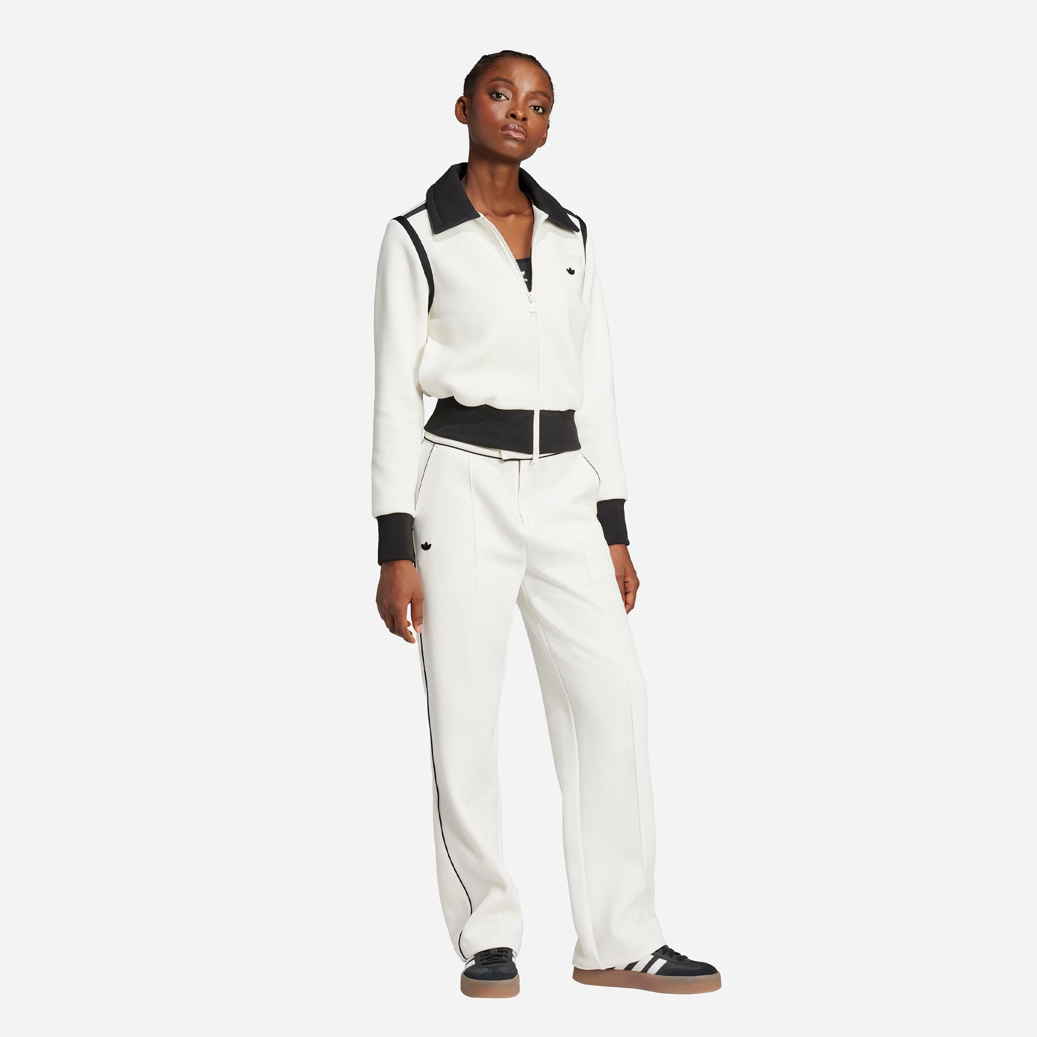 Women's Premium Collared Track Top Off White